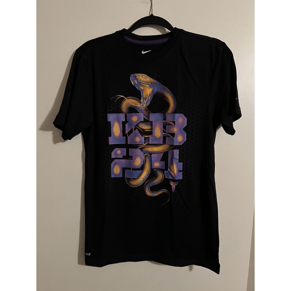 Nike Mens Black Kobe Bryant KB 24 Size Small Short Sleeve Black Mamba